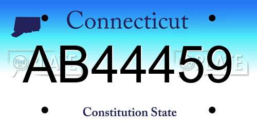 AB44459 Connecticut License Plate