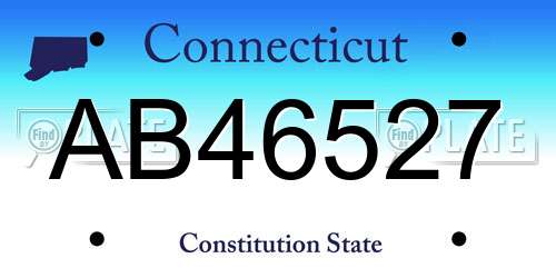 AB46527 Connecticut License Plate
