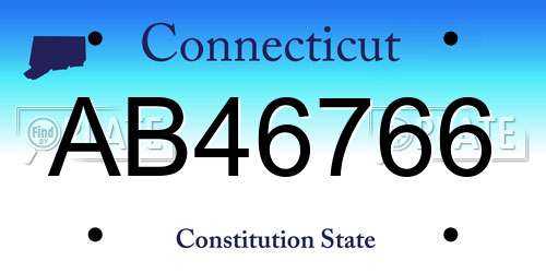 AB46766 Connecticut License Plate