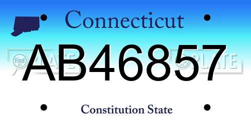 AB46857 Connecticut License Plate