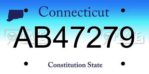 AB47279 Connecticut License Plate