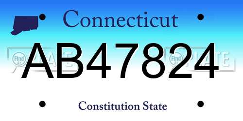 AB47824 Connecticut License Plate