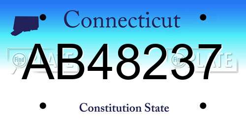 AB48237 Connecticut License Plate