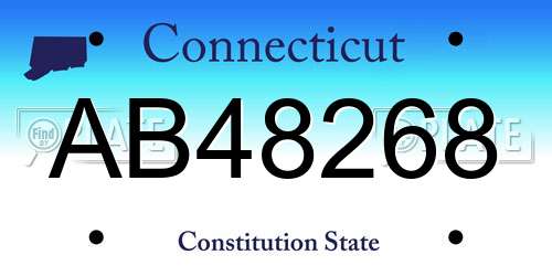 AB48268 Connecticut License Plate