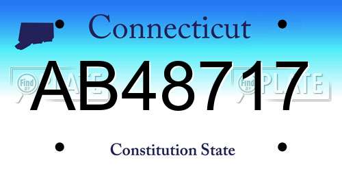 AB48717 Connecticut License Plate