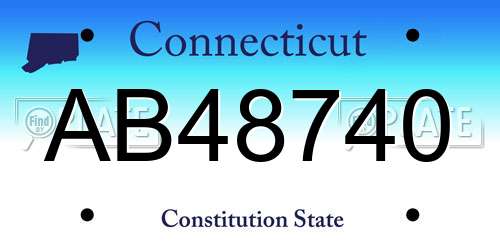 AB48740 Connecticut License Plate