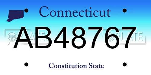 AB48767 Connecticut License Plate