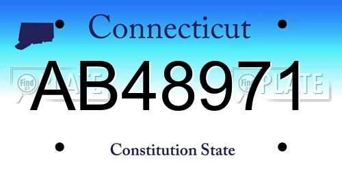 AB48971 Connecticut License Plate