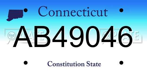 AB49046 Connecticut License Plate