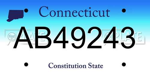 AB49243 Connecticut License Plate