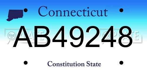 AB49248 Connecticut License Plate