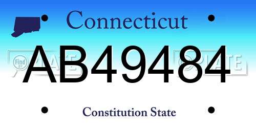 AB49484 Connecticut License Plate