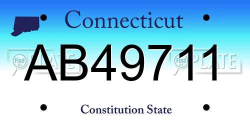 AB49711 Connecticut License Plate