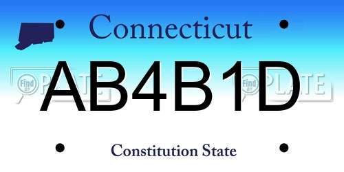 AB4B1D Connecticut License Plate