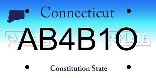 AB4B1O Connecticut License Plate