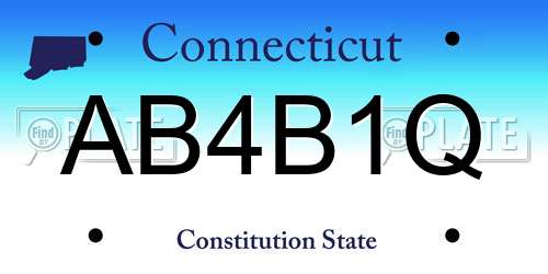 AB4B1Q Connecticut License Plate