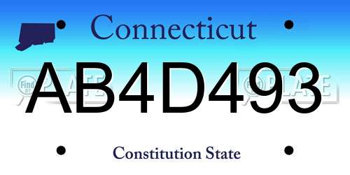 AB4D493 Connecticut License Plate