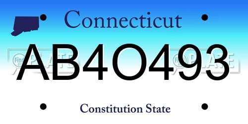 AB4O493 Connecticut License Plate