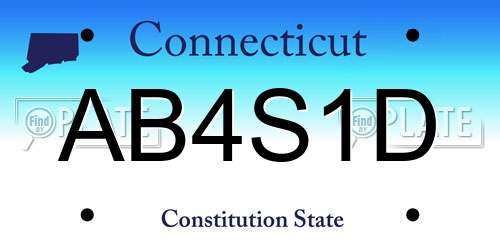 AB4S1D Connecticut License Plate