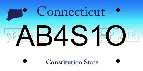 AB4S1O Connecticut License Plate