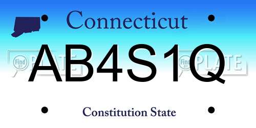 AB4S1Q Connecticut License Plate