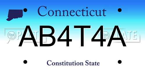 AB4T4A Connecticut License Plate