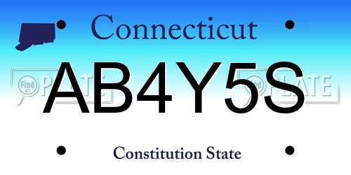 AB4Y5S Connecticut License Plate