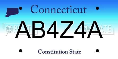 AB4Z4A Connecticut License Plate