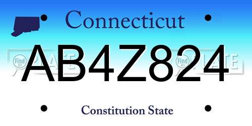 AB4Z824 Connecticut License Plate