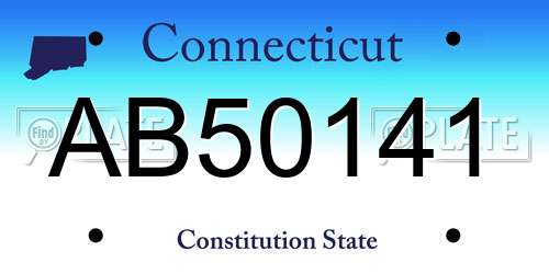 AB50141 Connecticut License Plate