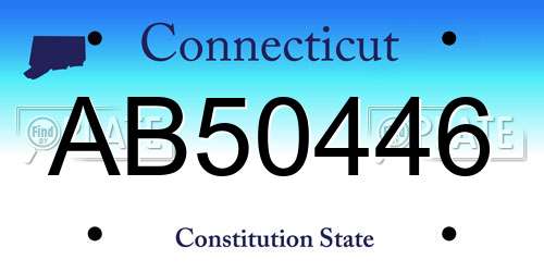 AB50446 Connecticut License Plate