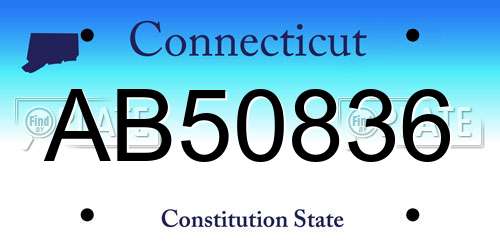 AB50836 Connecticut License Plate