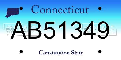 AB51349 Connecticut License Plate