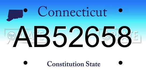 AB52658 Connecticut License Plate