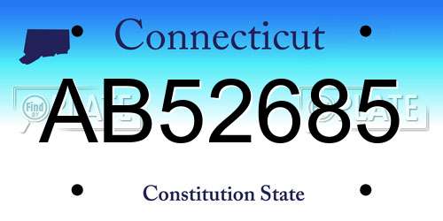 AB52685 Connecticut License Plate