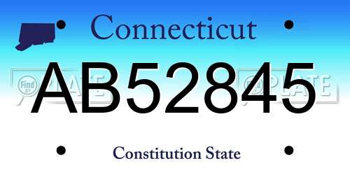AB52845 Connecticut License Plate