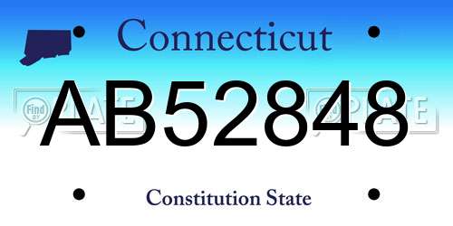 AB52848 Connecticut License Plate