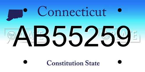 AB55259 Connecticut License Plate