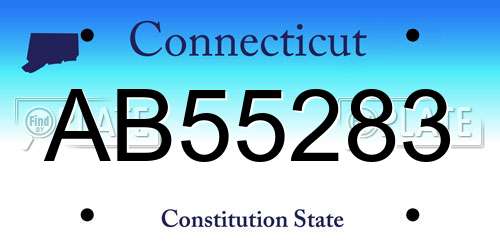 AB55283 Connecticut License Plate