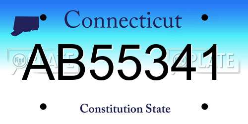 AB55341 Connecticut License Plate