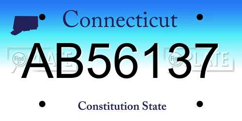 AB56137 Connecticut License Plate