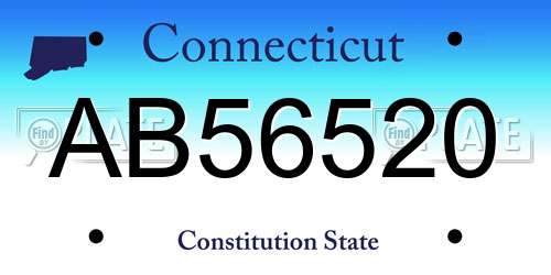 AB56520 Connecticut License Plate