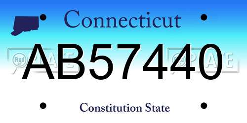 AB57440 Connecticut License Plate