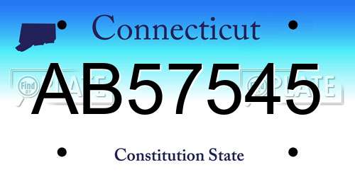 AB57545 Connecticut License Plate
