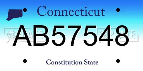 AB57548 Connecticut License Plate