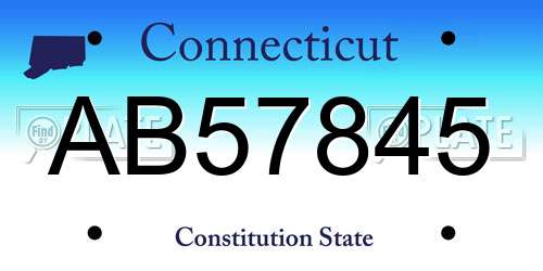 AB57845 Connecticut License Plate