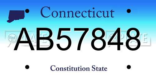 AB57848 Connecticut License Plate