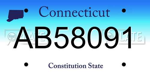 AB58091 Connecticut License Plate