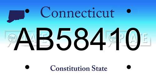 AB58410 Connecticut License Plate