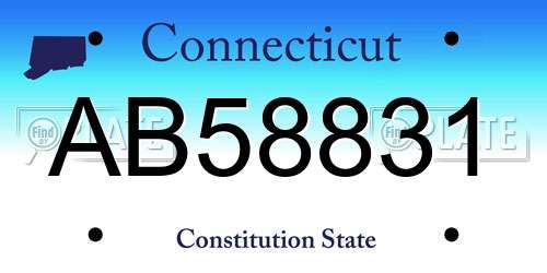 AB58831 Connecticut License Plate
